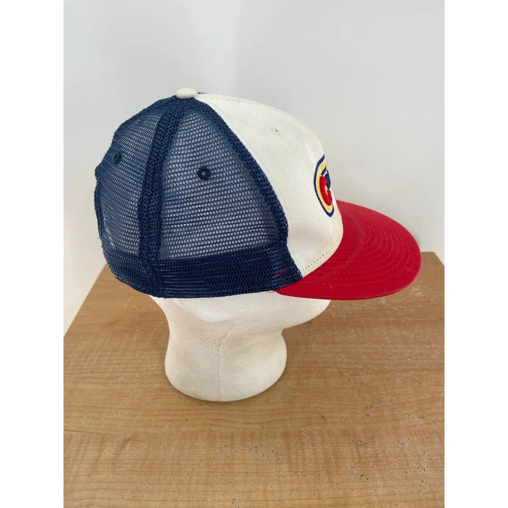 Ouray Sportswear Colorado Rafting Trucker Hat Snapback White Red Navy Blue Mesh